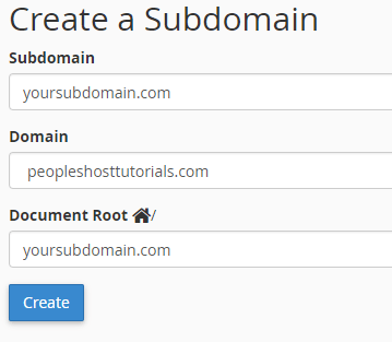 Create a Subdomain