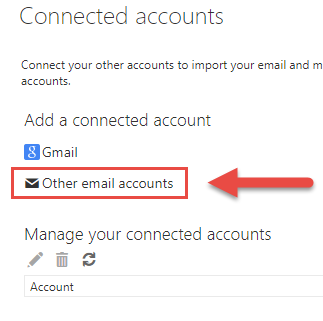 Outlook.com Connected Accounts