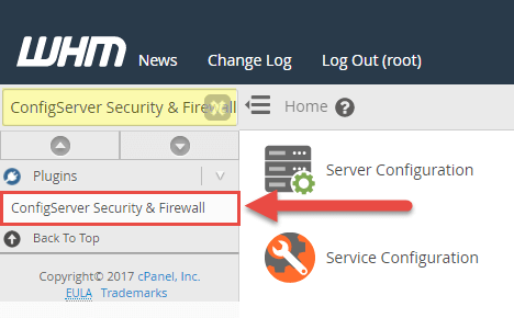 WHM ConfigServer Security & Firewall