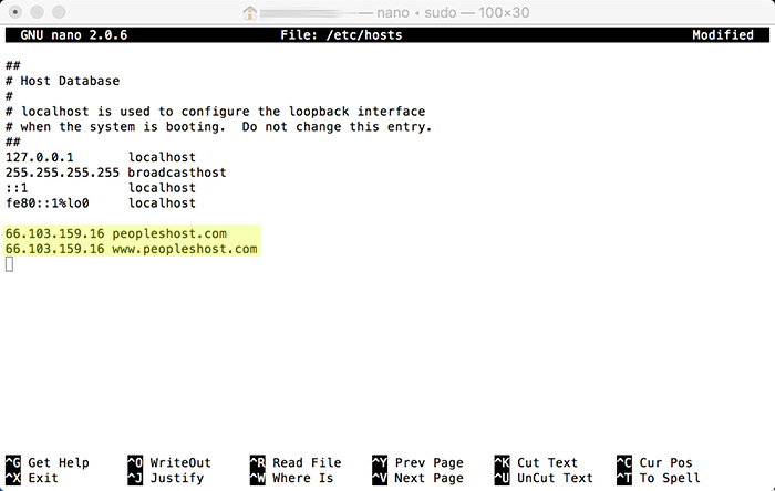 Edit Hosts File on a Mac